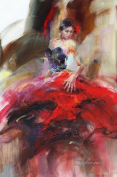 Mujer Painting - Salsa Escarlata AR Impresionista